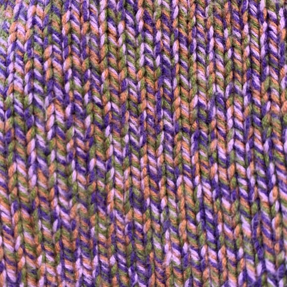 HAND KNIT Hooded Poncho Girls 3-4 3T 4T Purple Fall Handmade Shawl Toddler Girl - Picture 3 of 3